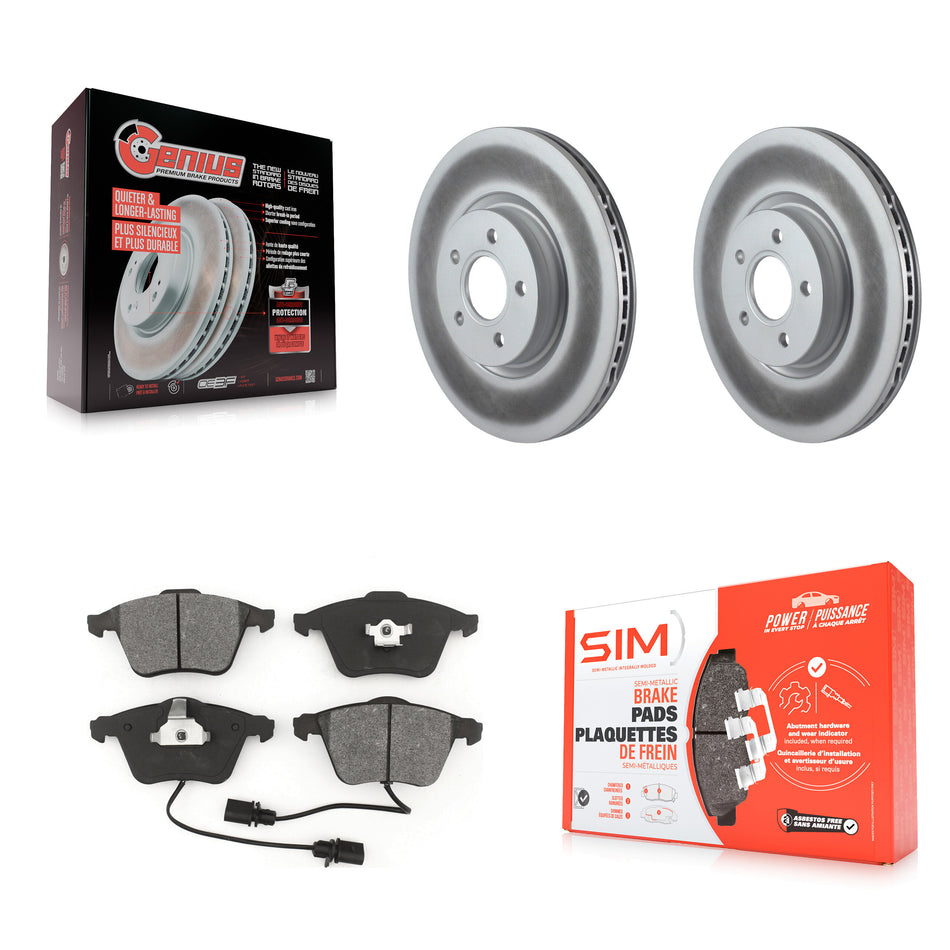 Front Coated Disc Brake Rotors And Semi-Metallic Pads Kit For Volvo S40 C70 V50 KGS-100377