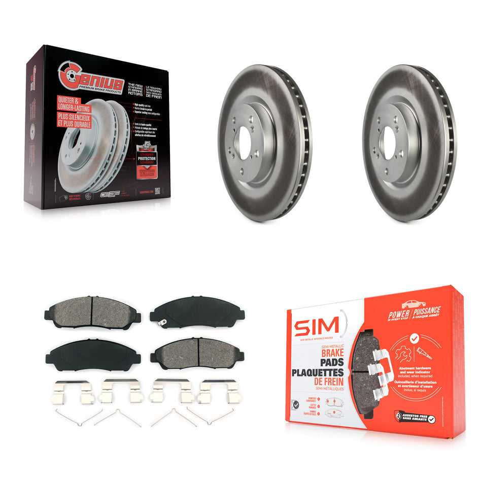 Front Coated Disc Brake Rotors And Semi-Metallic Pads Kit For Honda Pilot Acura MDX RLX ZDX KGS-100381