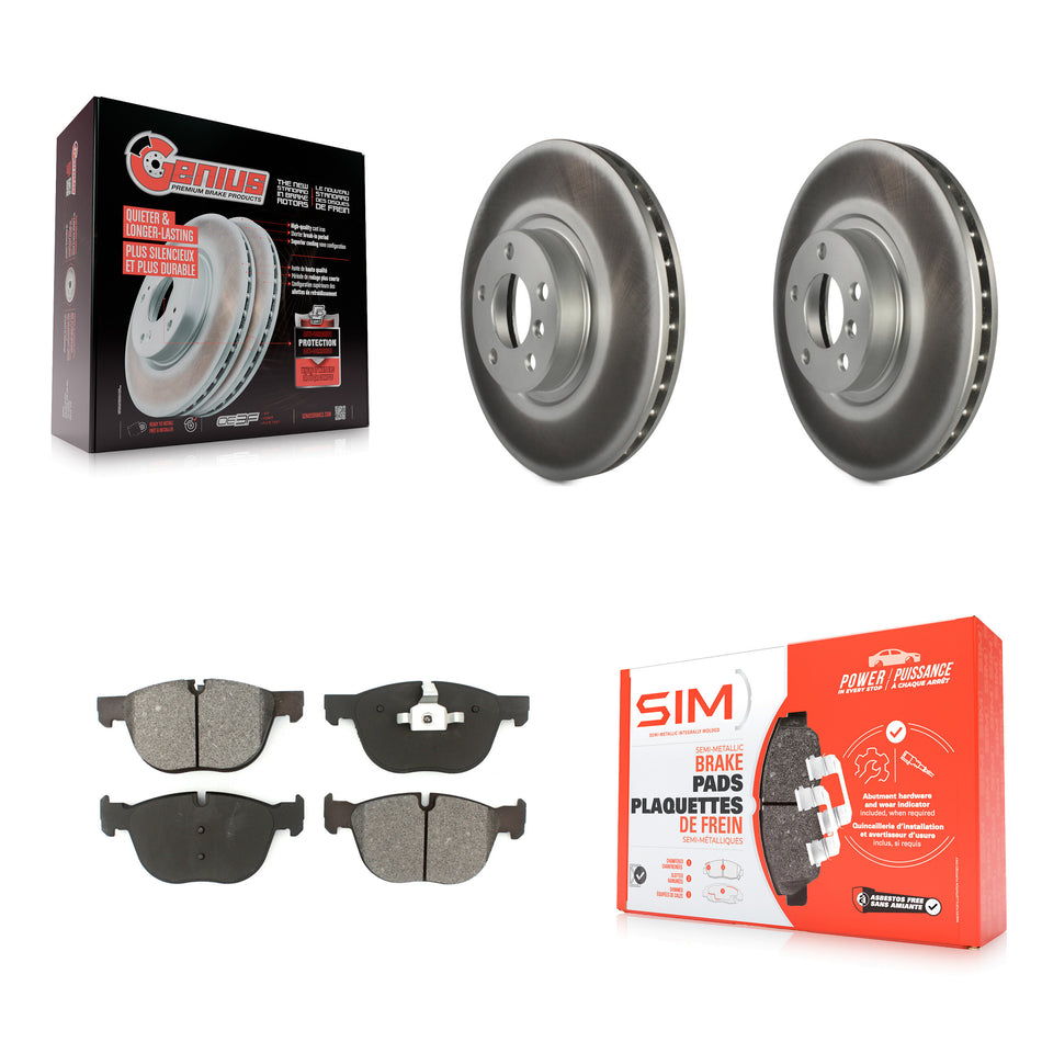 Front Coated Disc Brake Rotors And Semi-Metallic Pads Kit For BMW X5 X6 KGS-100388