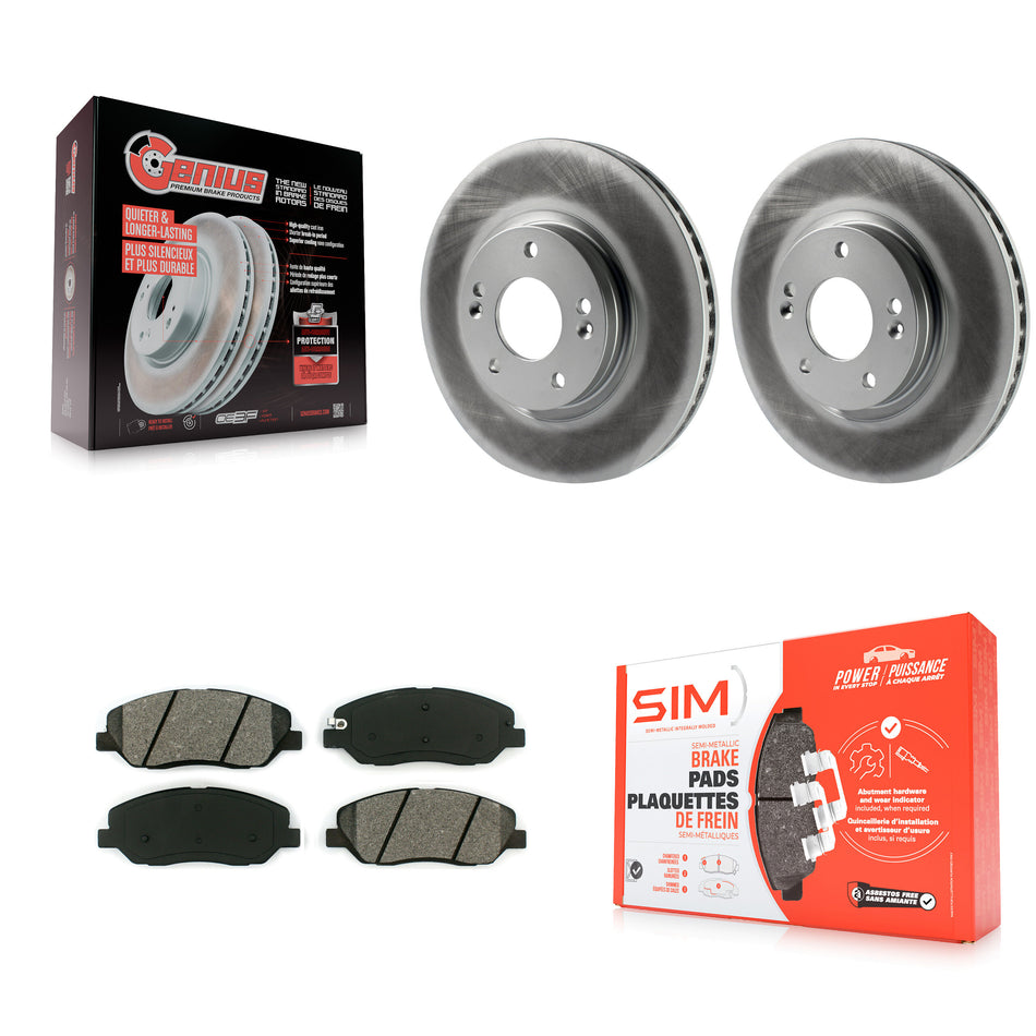 Front Coated Disc Brake Rotors And Semi-Metallic Pads Kit For 2007-2009 Hyundai Santa Fe KGS-100389