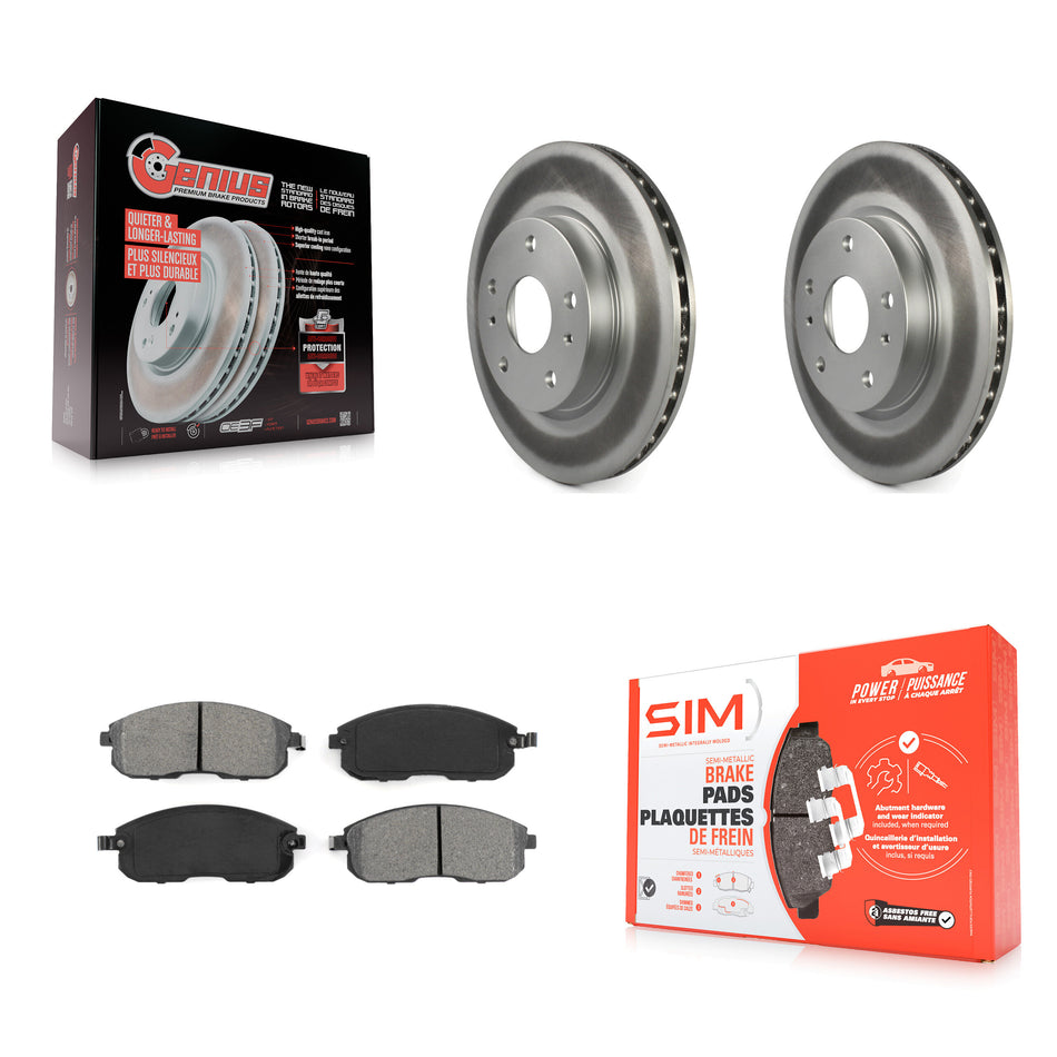 Front Coated Disc Brake Rotors And Semi-Metallic Pads Kit For Suzuki SX4 Crossover KGS-100394