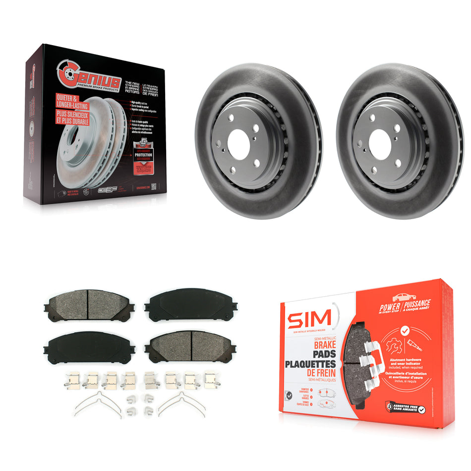 Front Coated Disc Brake Rotors And Semi-Metallic Pads Kit For Toyota Highlander Sienna Lexus RX350 NX200t NX300 RX450h NX300h KGS-100399