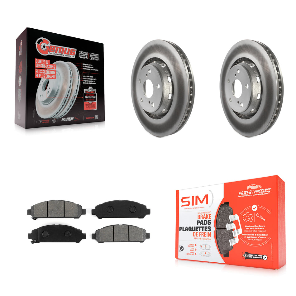 Front Coated Disc Brake Rotors And Semi-Metallic Pads Kit For 2009-2016 Toyota Venza KGS-100422