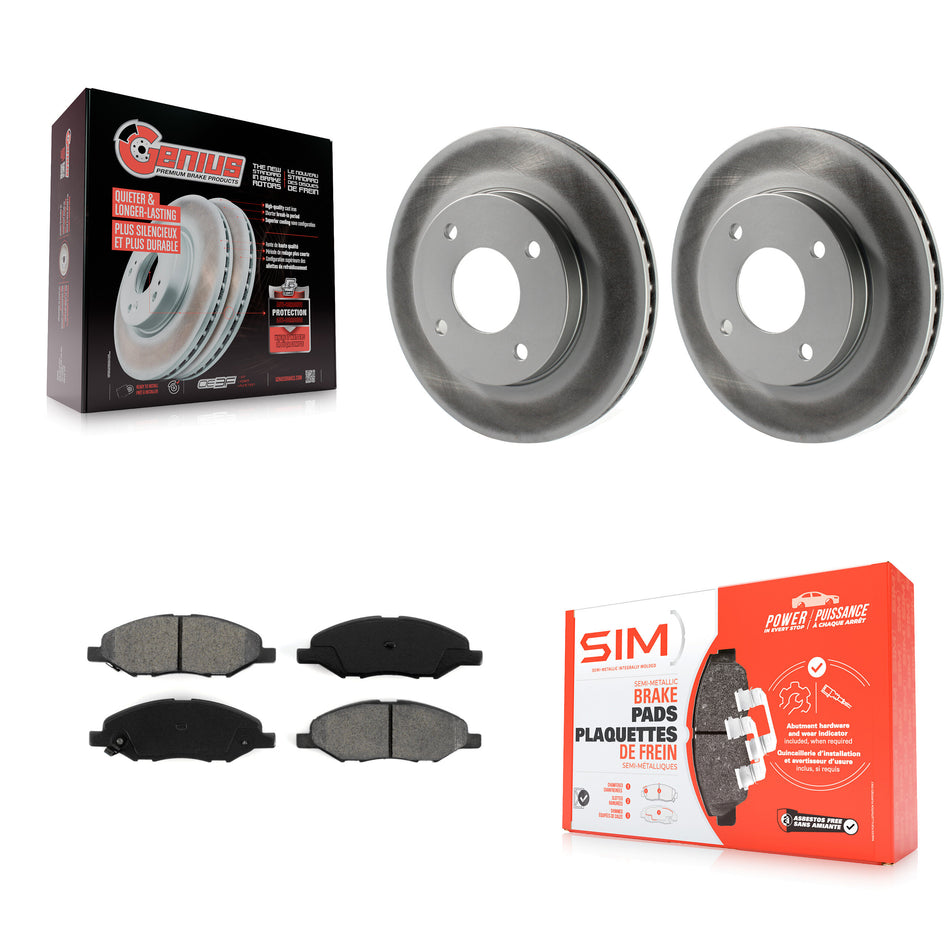 Front Coated Disc Brake Rotors And Semi-Metallic Pads Kit For 2009-2011 Nissan Versa 1.6L KGS-100430