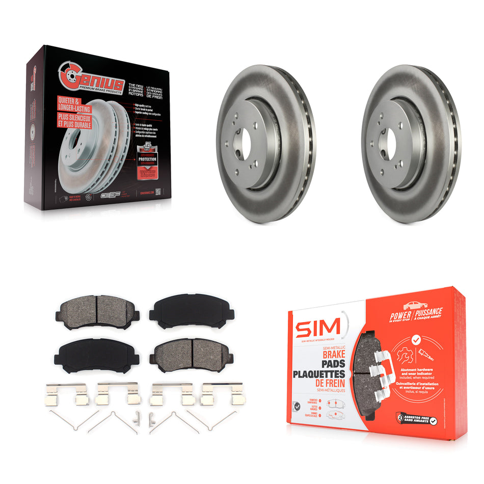 Front Coated Disc Brake Rotors And Semi-Metallic Pads Kit For 2010-2013 Suzuki Kizashi KGS-100443