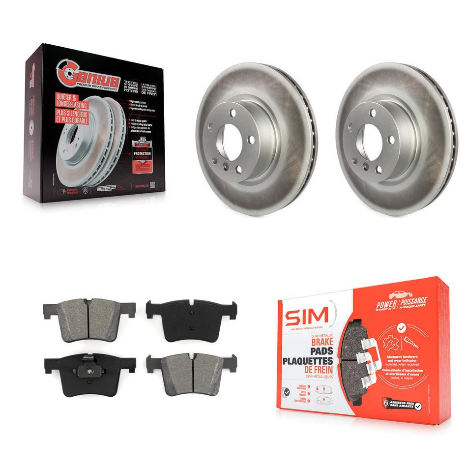 Front Coated Disc Brake Rotors And Semi-Metallic Pads Kit For BMW X3 X4 KGS-100456