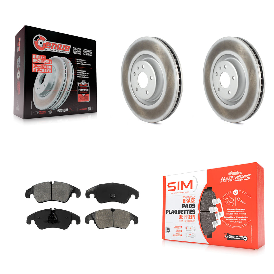 Front Coated Disc Brake Rotors And Semi-Metallic Pads Kit For Audi A6 KGS-100460