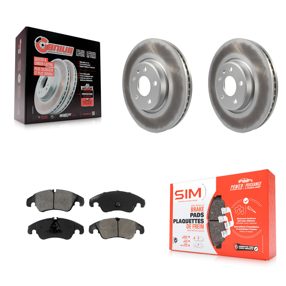 Front Coated Disc Brake Rotors And Semi-Metallic Pads Kit For Audi A4 Q5 A5 Quattro A7 allroad A6 S5 KGS-100461