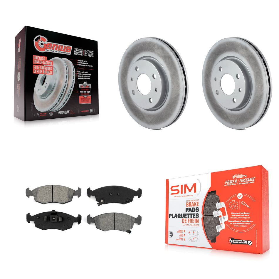 Front Coated Disc Brake Rotors And Semi-Metallic Pads Kit For Fiat 500 KGS-100462