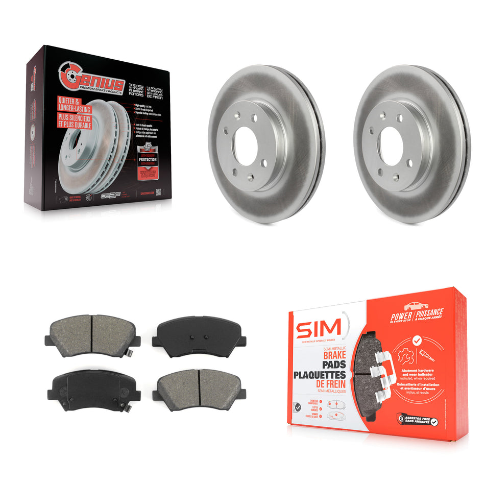 Front Coated Disc Brake Rotors And Semi-Metallic Pads Kit For Hyundai Accent Kia Rio KGS-100468