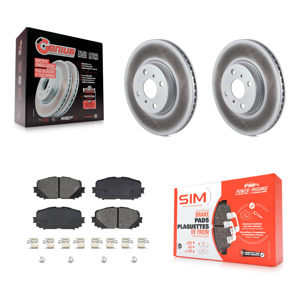 Front Coated Disc Brake Rotors And Semi-Metallic Pads Kit For Toyota Yaris KGS-100470