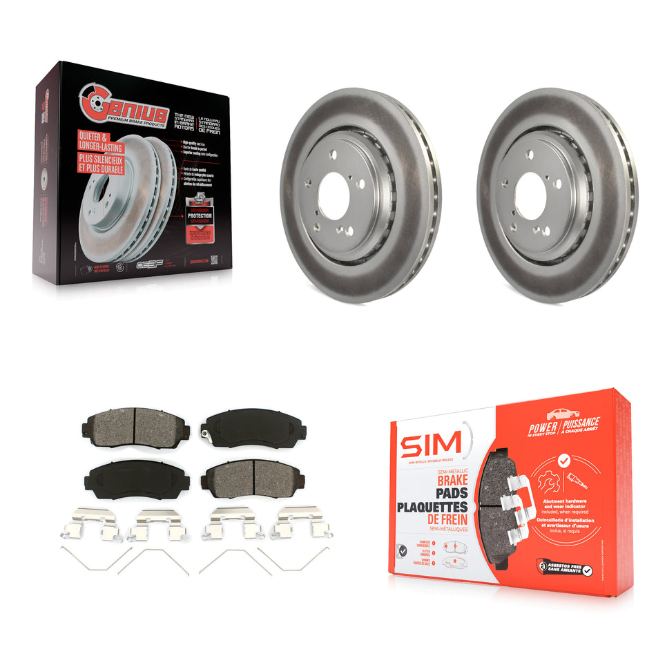 Front Coated Disc Brake Rotors And Semi-Metallic Pads Kit For Honda Odyssey Passport KGS-100484