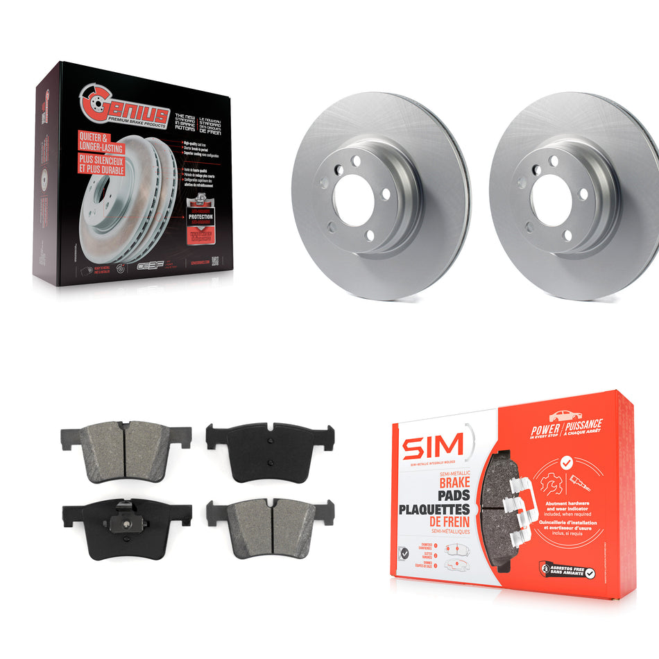 Front Coated Disc Brake Rotors And Semi-Metallic Pads Kit For BMW 328i xDrive 428i Gran Coupe 228i 330e KGS-100490