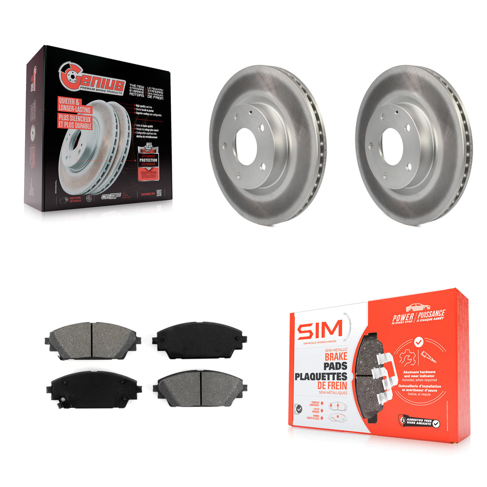 Front Coated Disc Brake Rotors And Semi-Metallic Pads Kit For Mazda 3 CX-3 Sport KGS-100493