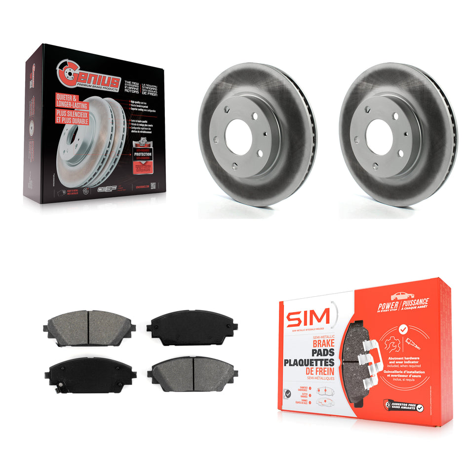Front Coated Disc Brake Rotors And Semi-Metallic Pads Kit For 2016-2021 Mazda CX-3 FWD KGS-100496