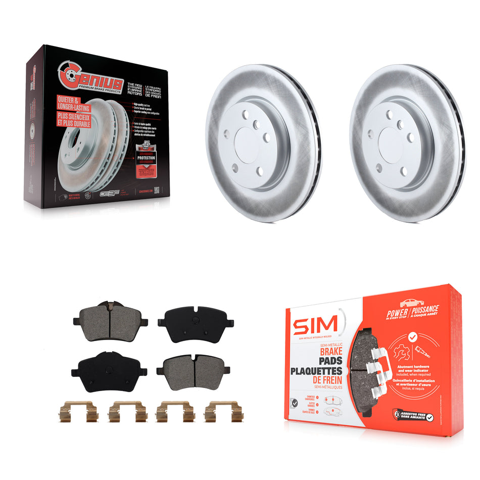 Front Coated Disc Brake Rotors And Semi-Metallic Pads Kit For Mini Cooper KGS-100504