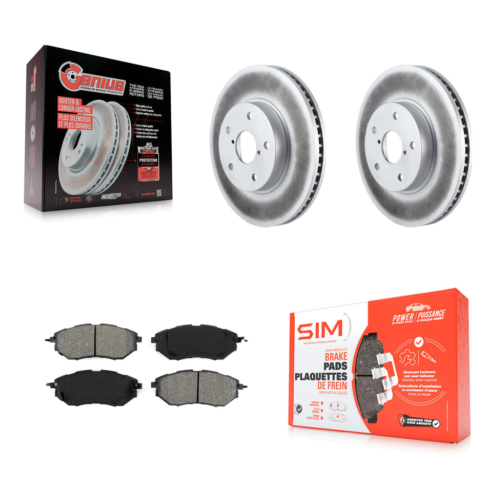 Front Coated Disc Brake Rotors And Semi-Metallic Pads Kit For 2015 Subaru Legacy 2.5L KGS-100505