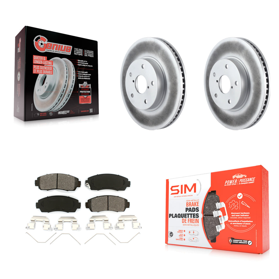 Front Coated Disc Brake Rotors And Semi-Metallic Pads Kit For 2016-2019 Subaru Legacy 2.5L KGS-100506