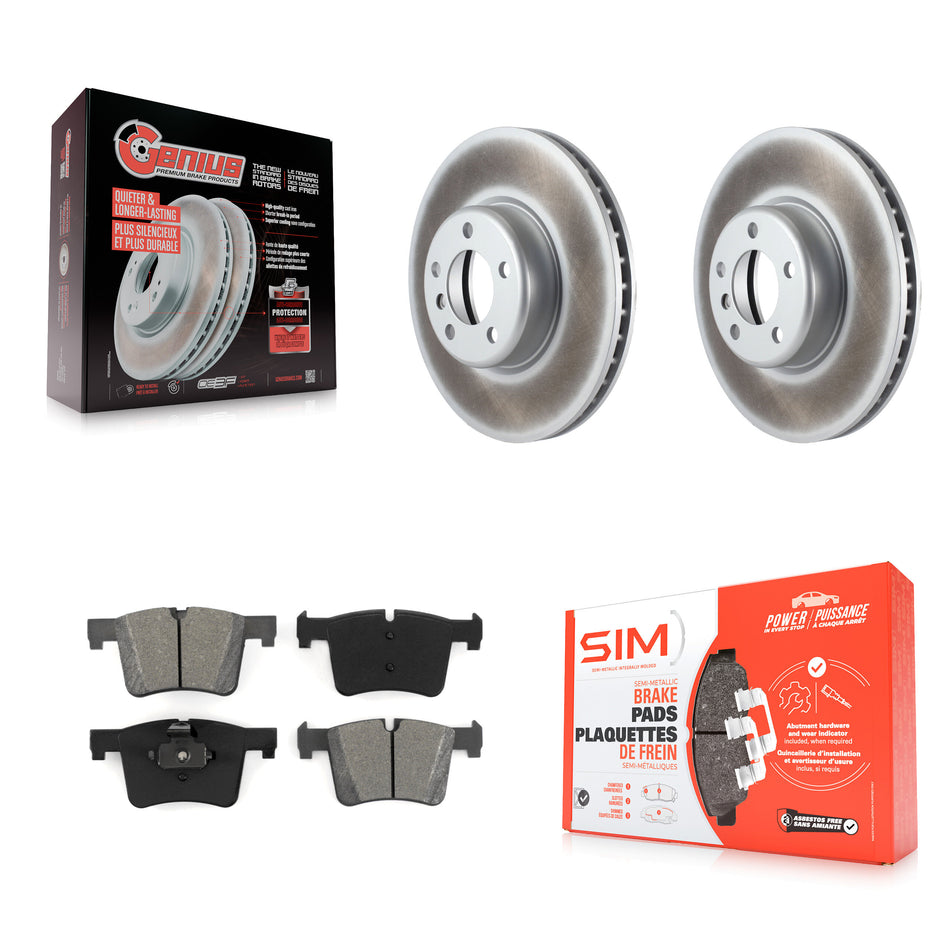 Front Coated Disc Brake Rotors And Semi-Metallic Pads Kit For BMW 335i xDrive 435i 328i GT 328d 330i Gran Coupe KGS-100512