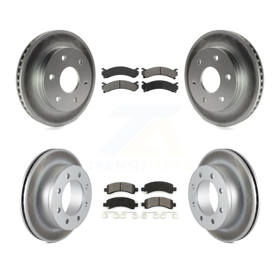 Front Rear Coated Disc Brake Rotors And Semi-Metallic Pads Kit For 2006-2006 Chevrolet Express 2500 GMC Savana KGS-100538