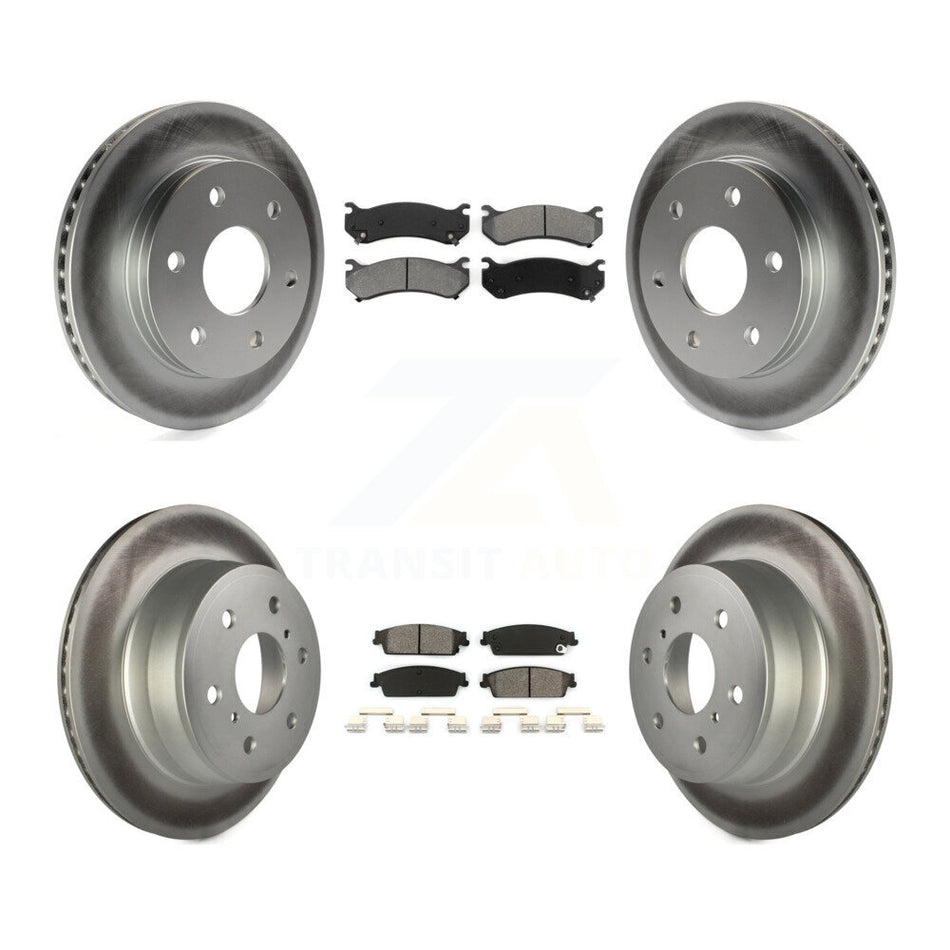 Front Rear Coated Disc Brake Rotors And Semi-Metallic Pads Kit For 2007 Chevrolet Silverado 1500 rear brakes KGS-100546