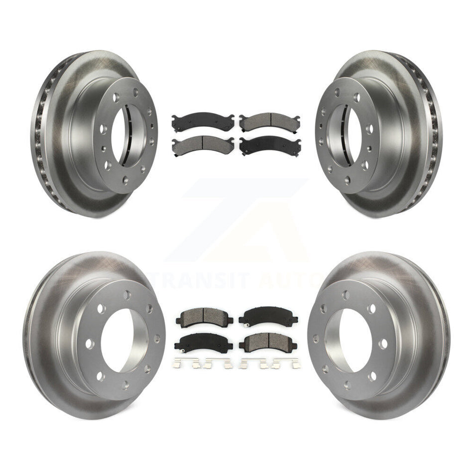 Front Rear Coated Disc Brake Rotors And Semi-Metallic Pads Kit For Chevrolet Express 2500 GMC Savana KGS-100552