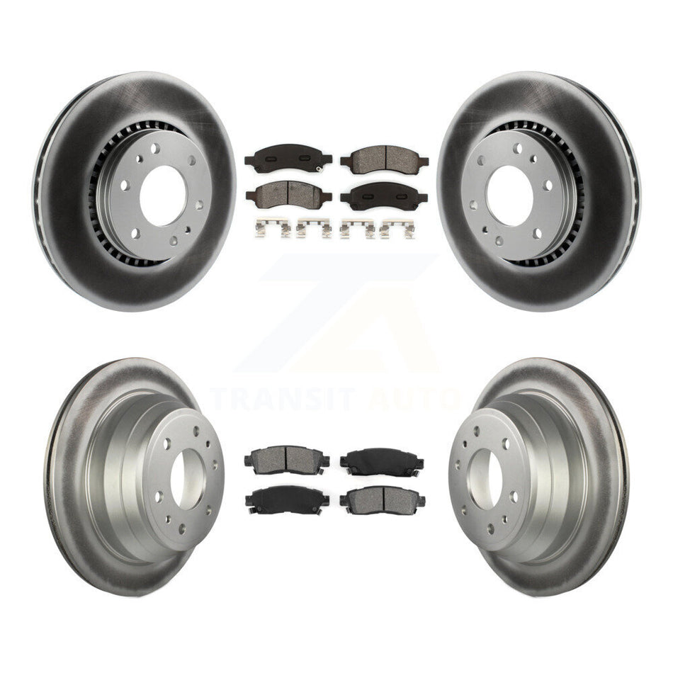 Front Rear Coated Disc Brake Rotors And Semi-Metallic Pads Kit For Chevrolet Trailblazer GMC Envoy EXT XL Buick Rainier Saab 9-7x Isuzu Ascender SSR KGS-100556
