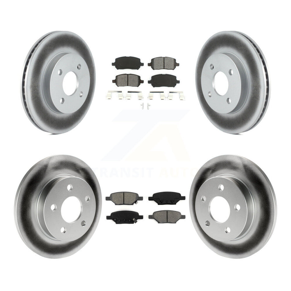 Front Rear Coated Disc Brake Rotors And Semi-Metallic Pads Kit For Pontiac G5 Pursuit KGS-100559