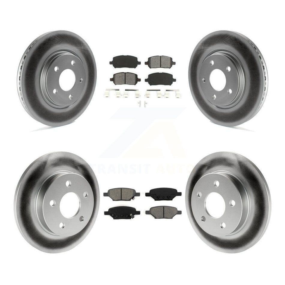 Front Rear Coated Disc Brake Rotors And Semi-Metallic Pads Kit For 2010 Pontiac G5 With Brakes KGS-100562
