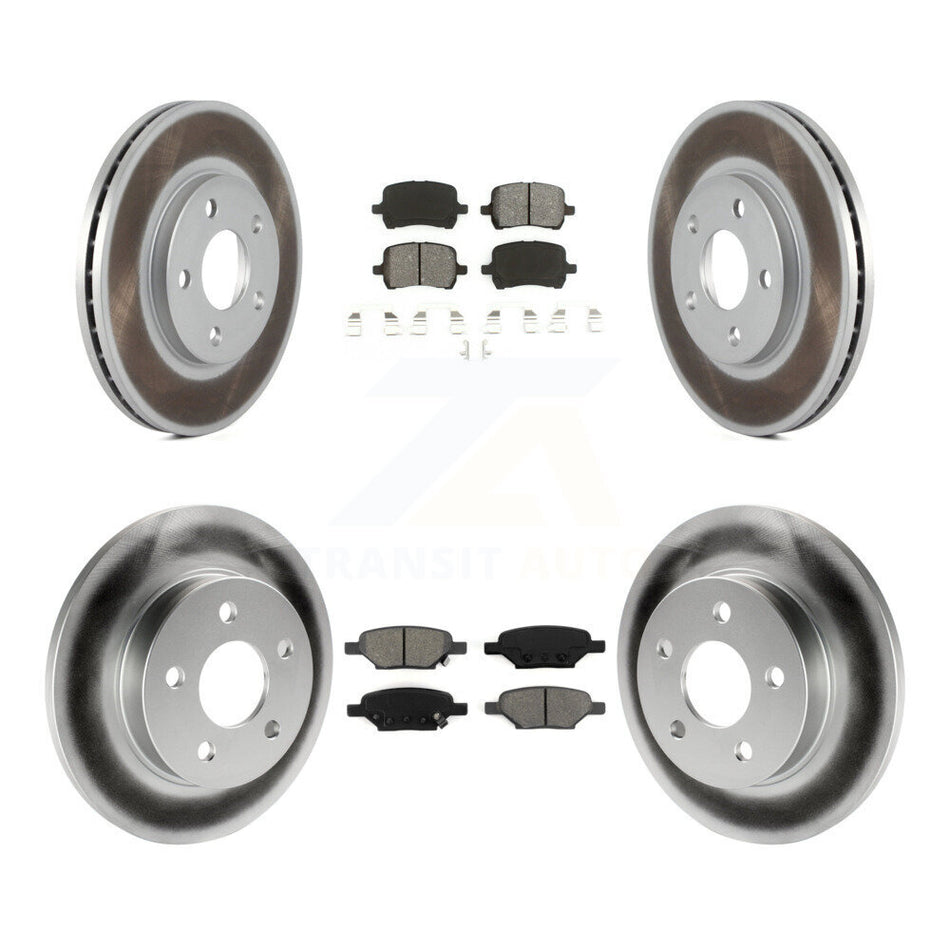 Front Rear Coated Disc Brake Rotors And Semi-Metallic Pads Kit For Chevrolet Malibu Pontiac G6 With 276mm Diameter Rotor KGS-100566