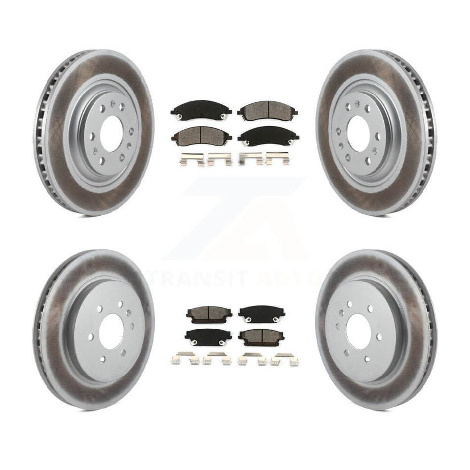 Front Rear Coated Disc Brake Rotors And Semi-Metallic Pads Kit For Cadillac SRX KGS-100567