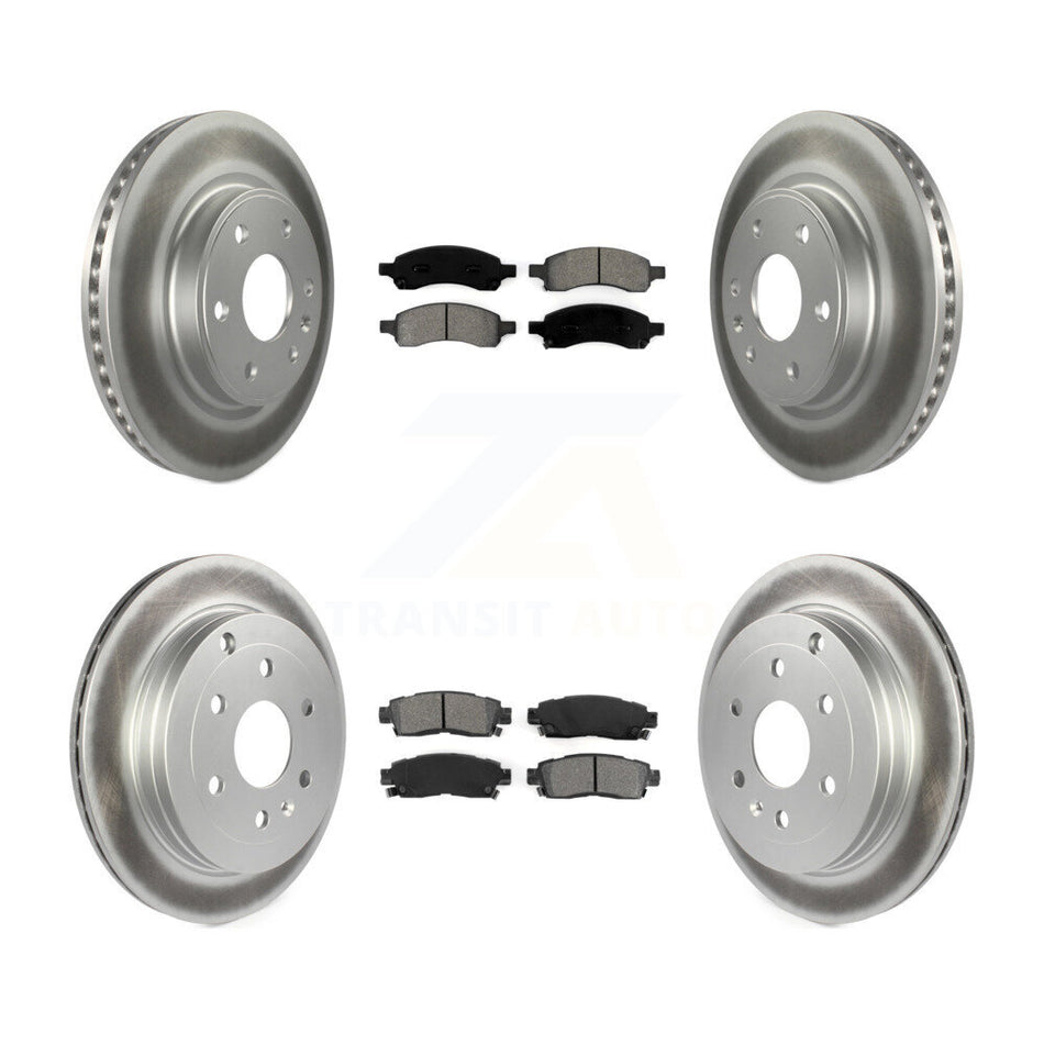 Front Rear Coated Disc Brake Rotors And Semi-Metallic Pads Kit For Chevrolet Traverse GMC Acadia Buick Enclave Saturn Outlook Limited KGS-100586