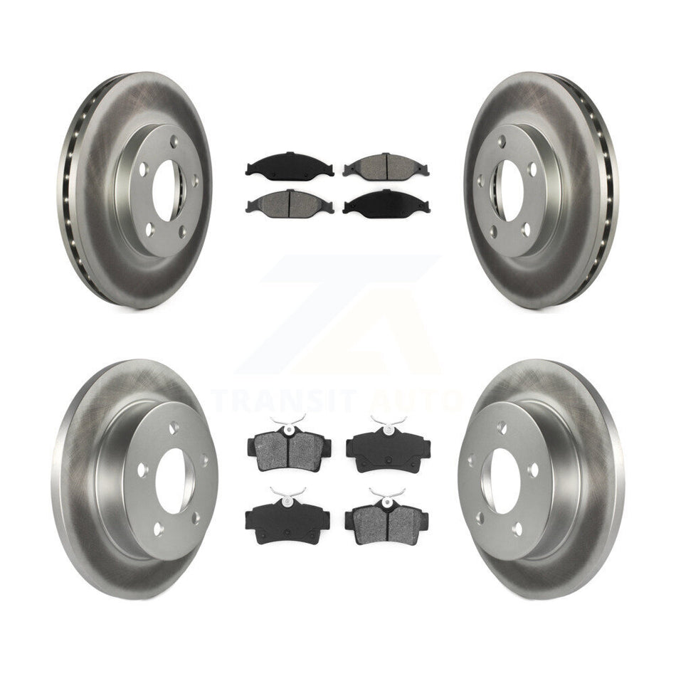 Front Rear Coated Disc Brake Rotors And Semi-Metallic Pads Kit For Ford Mustang KGS-100600