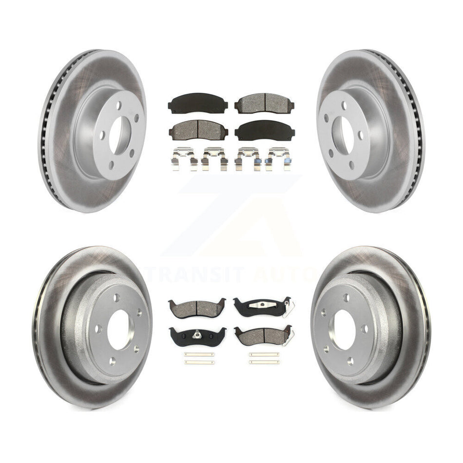 Front Rear Coated Disc Brake Rotors And Semi-Metallic Pads Kit For Ford Ranger Mazda B4000 KGS-100612