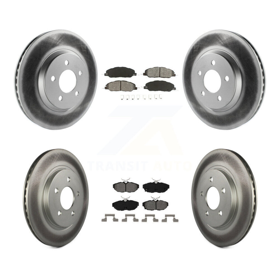 Front Rear Coated Disc Brake Rotors And Semi-Metallic Pads Kit For Ford Mustang KGS-100633