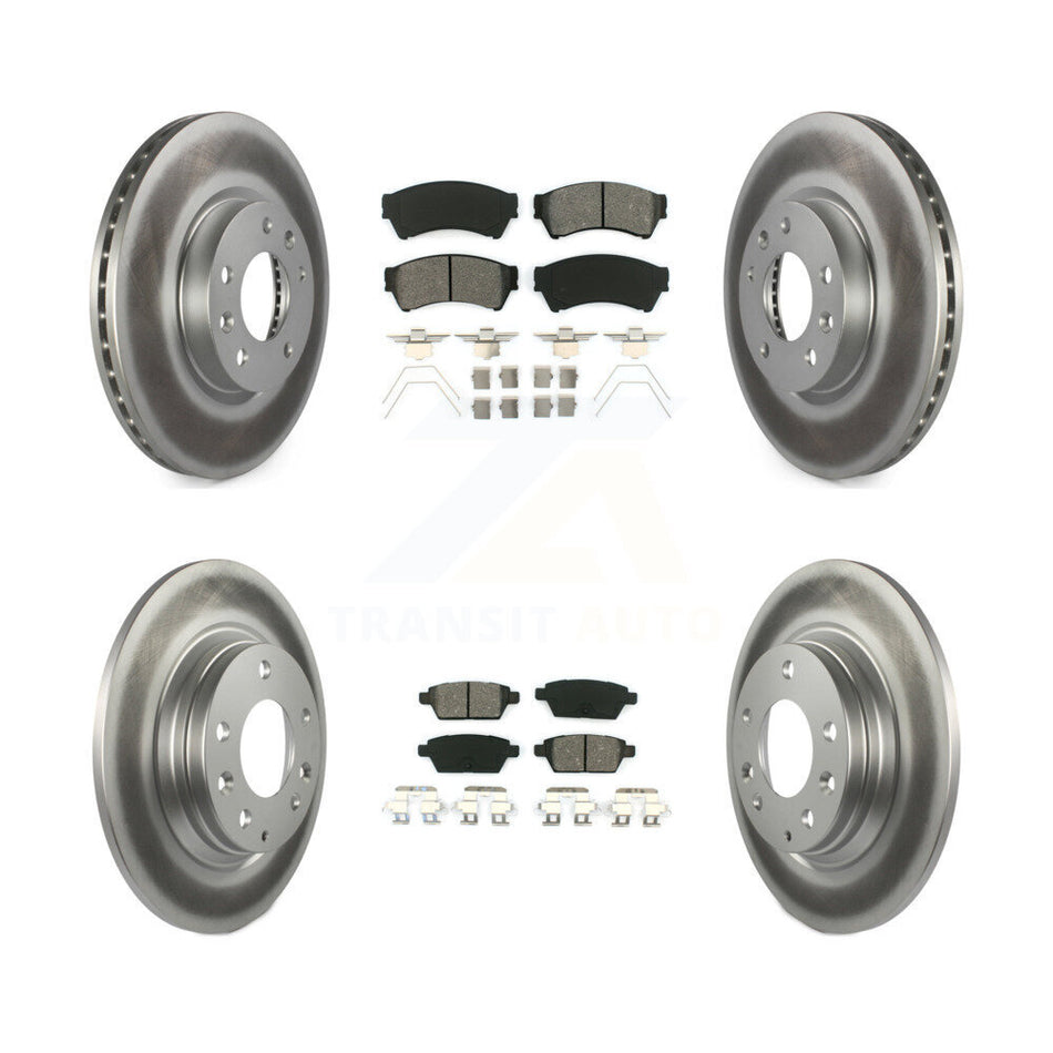 Front Rear Coated Disc Brake Rotors And Semi-Metallic Pads Kit For Ford Fusion Mazda 6 Lincoln MKZ Mercury Milan Zephyr KGS-100634