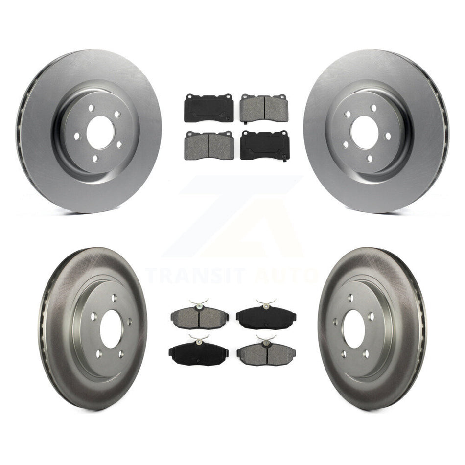 Front Rear Coated Disc Brake Rotors And Semi-Metallic Pads Kit For Ford Mustang KGS-100636