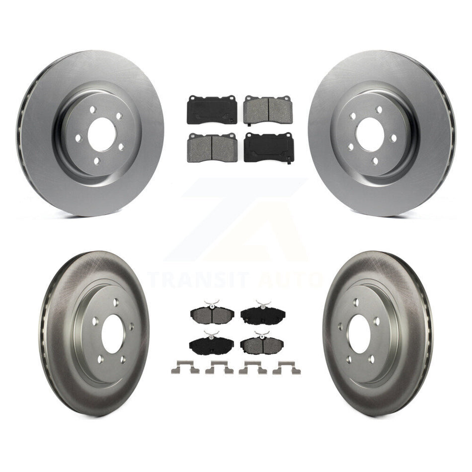 Front Rear Coated Disc Brake Rotors And Semi-Metallic Pads Kit For Ford Mustang KGS-100637