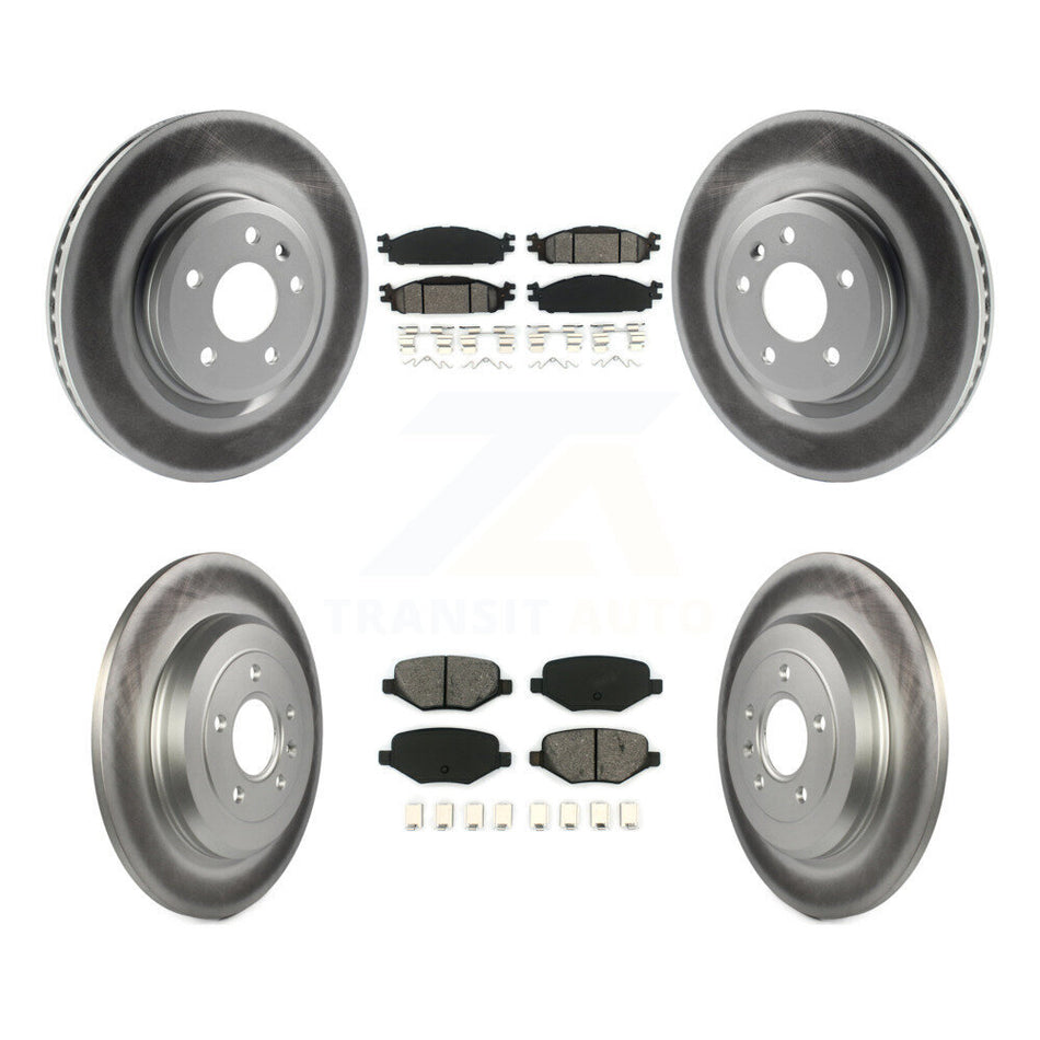 Front Rear Coated Disc Brake Rotors And Semi-Metallic Pads Kit For Ford Explorer Taurus Flex Lincoln MKT MKS KGS-100650