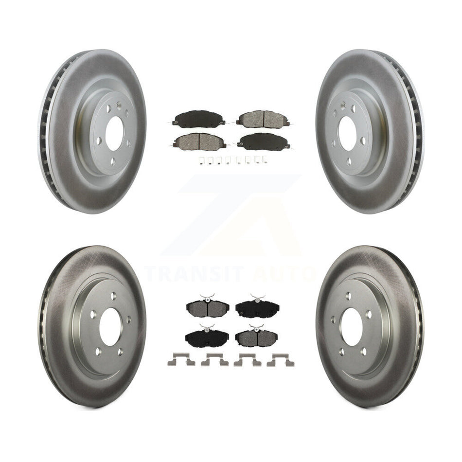 Front Rear Coated Disc Brake Rotors And Semi-Metallic Pads Kit For Ford Mustang KGS-100655
