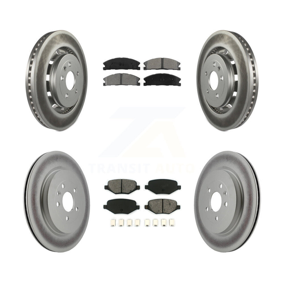 Front Rear Coated Disc Brake Rotors And Semi-Metallic Pads Kit For Ford Explorer Police Interceptor Utility Lincoln MKS Flex Taurus MKT KGS-100659