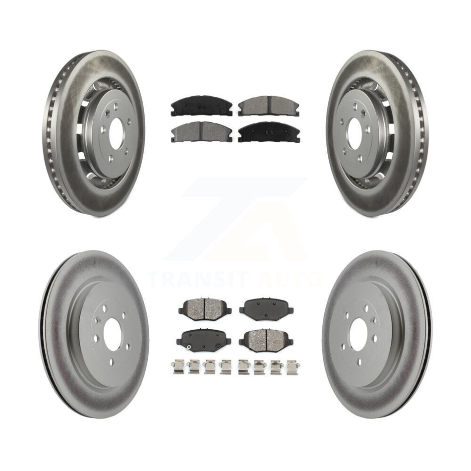 Front Rear Coated Disc Brake Rotors And Semi-Metallic Pads Kit For Ford Explorer Taurus Flex Police Interceptor Sedan Lincoln MKS Special Service KGS-100660