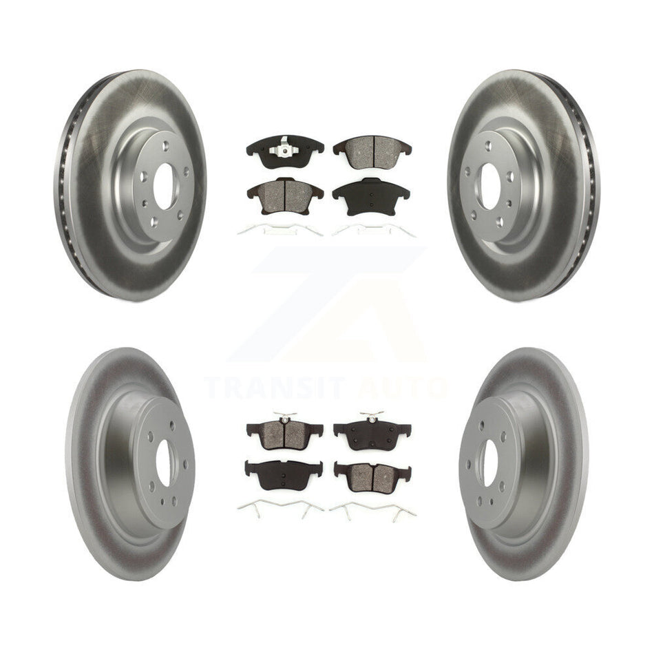 Front Rear Coated Disc Brake Rotors And Semi-Metallic Pads Kit For Ford Fusion Lincoln MKZ KGS-100662