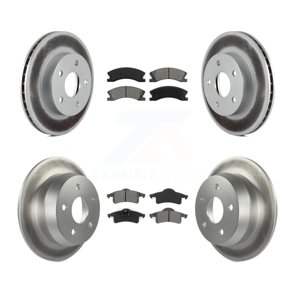 Front Rear Coated Disc Brake Rotors And Semi-Metallic Pads Kit For Jeep Grand Cherokee KGS-100672