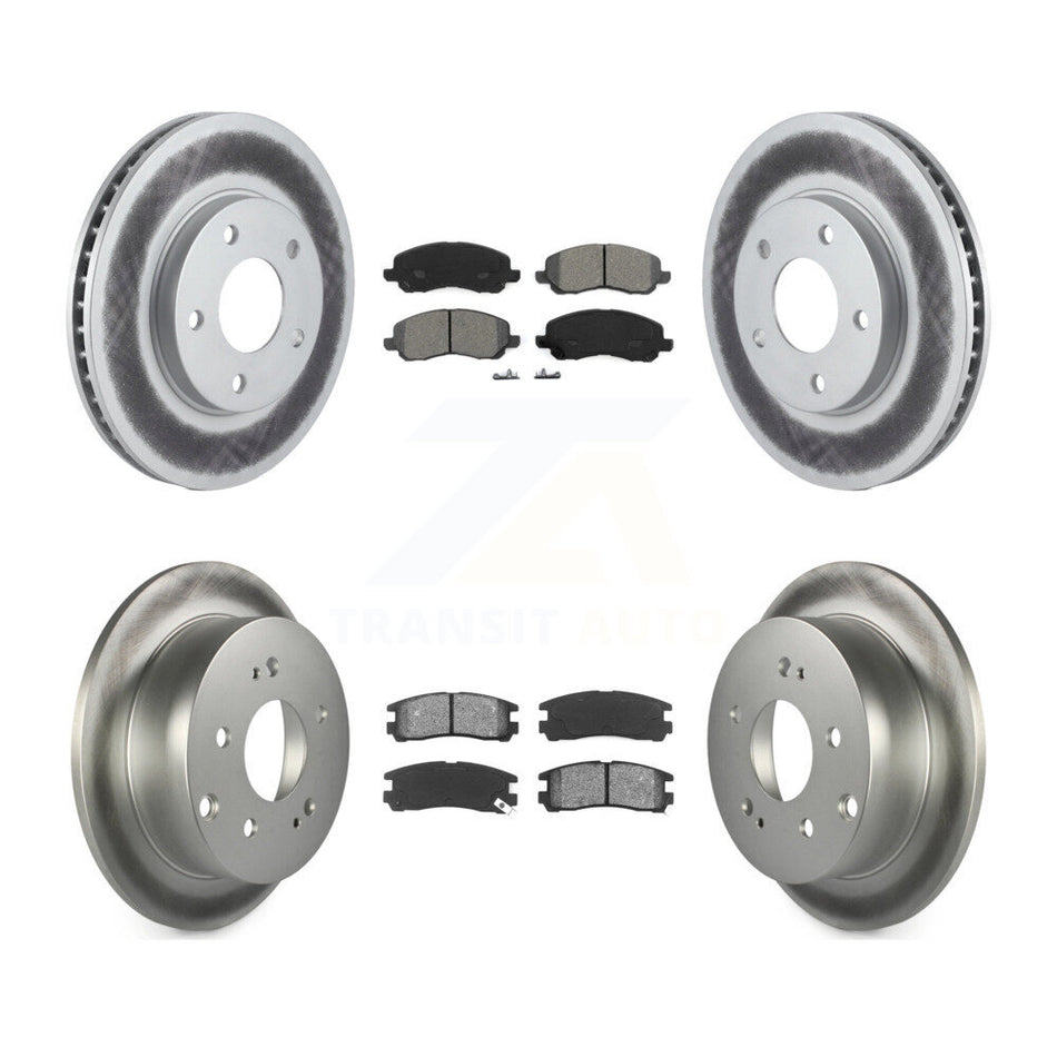 Front Rear Coated Disc Brake Rotors And Semi-Metallic Pads Kit For Mitsubishi Galant KGS-100676