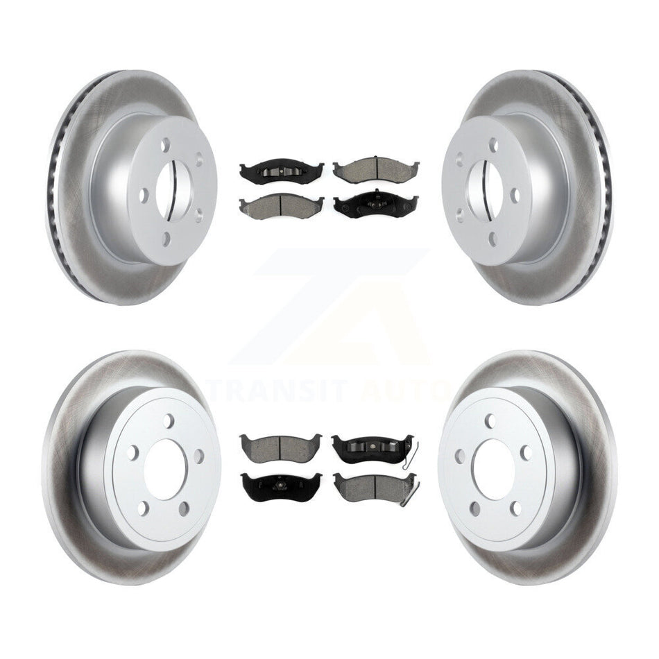 Front Rear Coated Disc Brake Rotors And Semi-Metallic Pads Kit For Jeep Wrangler TJ rear brakes KGS-100677