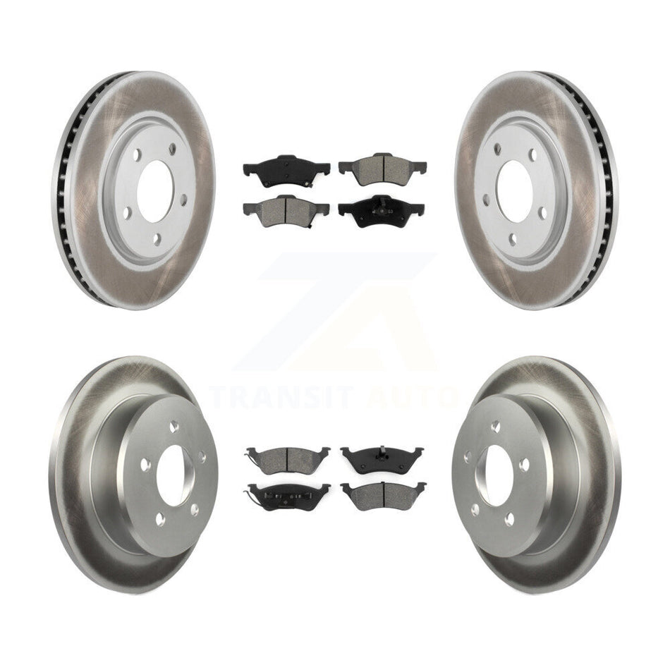 Front Rear Coated Disc Brake Rotors And Semi-Metallic Pads Kit For Dodge Grand Caravan Chrysler Town & Country Voyager KGS-100683