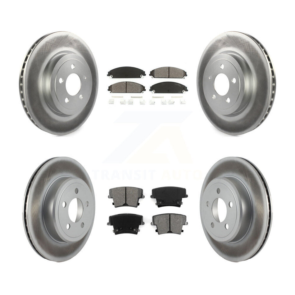 Front Rear Coated Disc Brake Rotors And Semi-Metallic Pads Kit For Dodge Charger Chrysler 300 Challenger Magnum KGS-100693