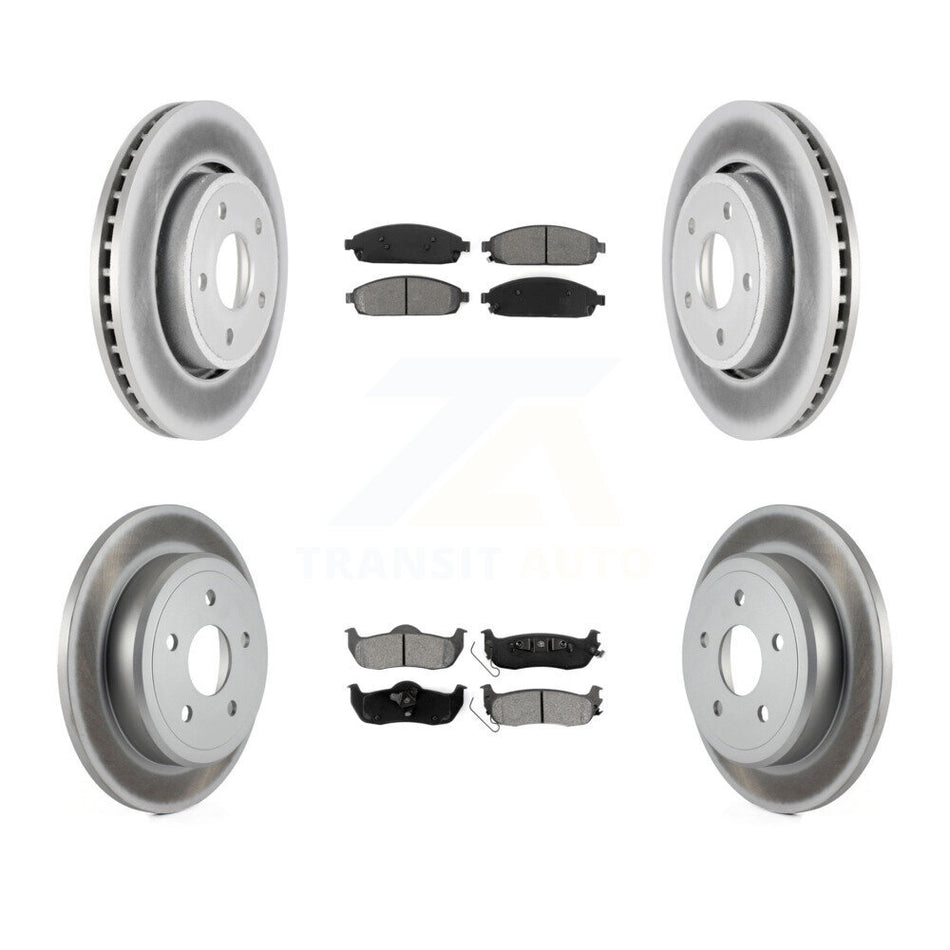 Front Rear Coated Disc Brake Rotors And Semi-Metallic Pads Kit For Jeep Grand Cherokee Commander KGS-100695