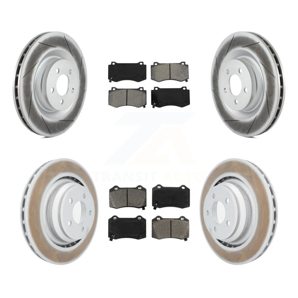 Front Rear Coated Disc Brake Rotors And Semi-Metallic Pads Kit For Dodge Charger Chrysler 300 Challenger Magnum KGS-100696
